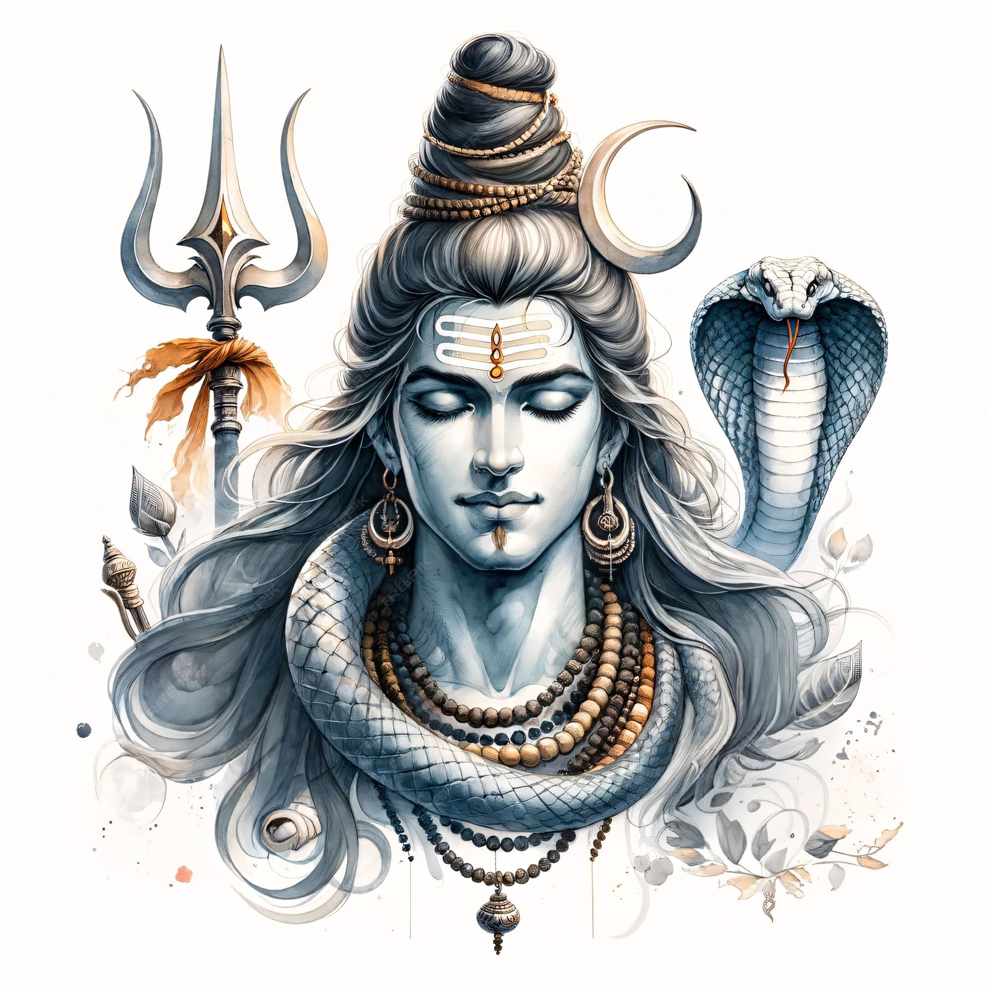 Shiva deity illustration for Mahamrityunjaya Mantra mantra